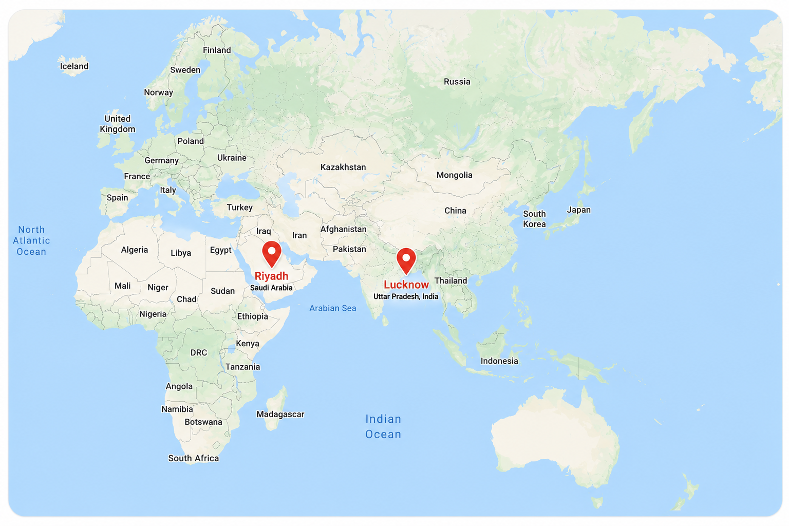 HG IT Solutions presence in Riyadh and Lucknow